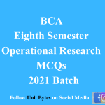 BCA Eight Semester Operational Research  MCQs of 2021 Batch