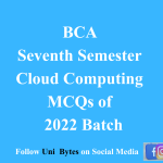 BCA Seventh Semester Cloud Computing MCQs of 2022 Batch